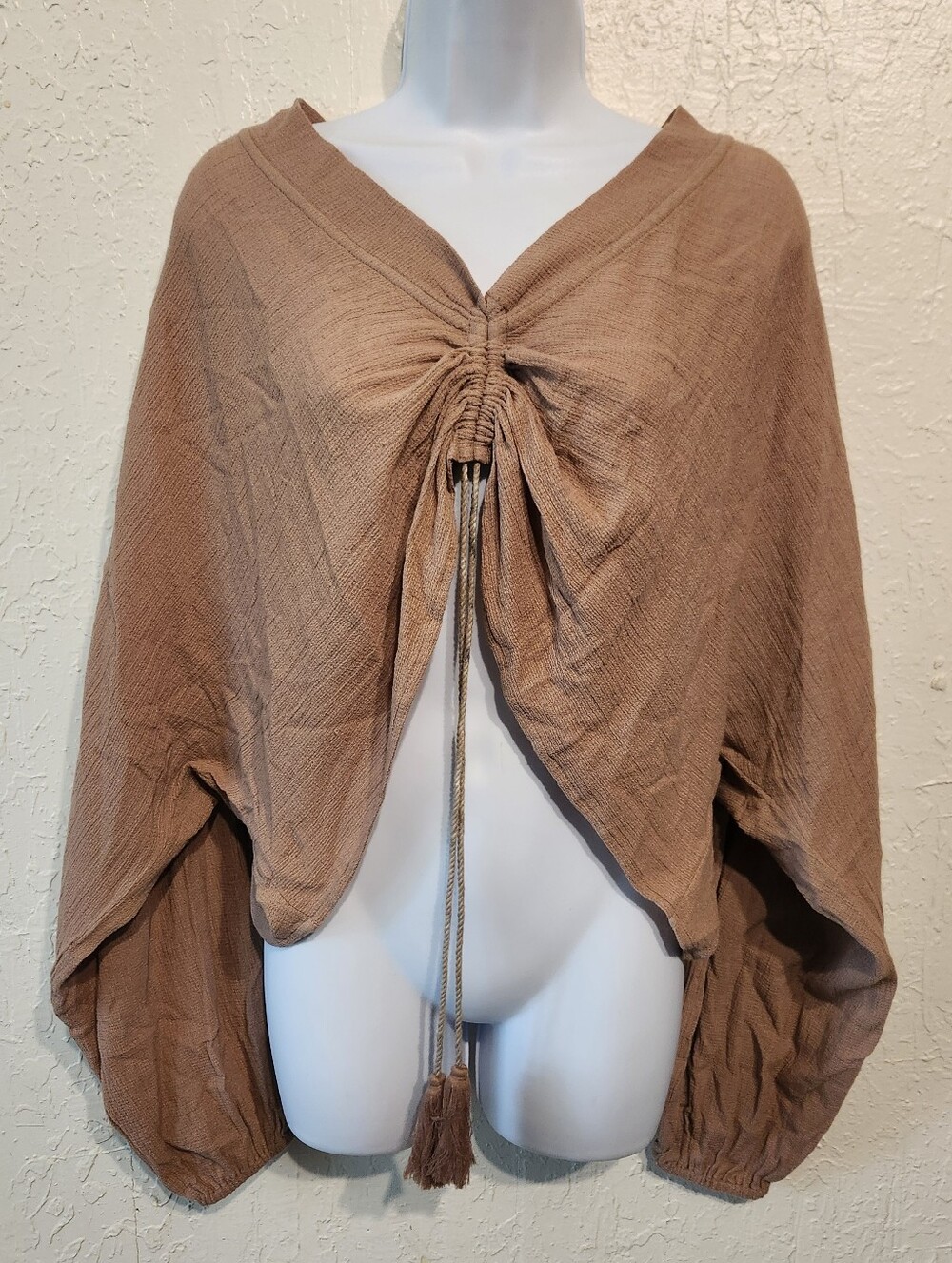 Studio TIA Ekto Kaftan - Brush Brown - Boho Crop Top - Size Small NWT - Picture 2 of 9